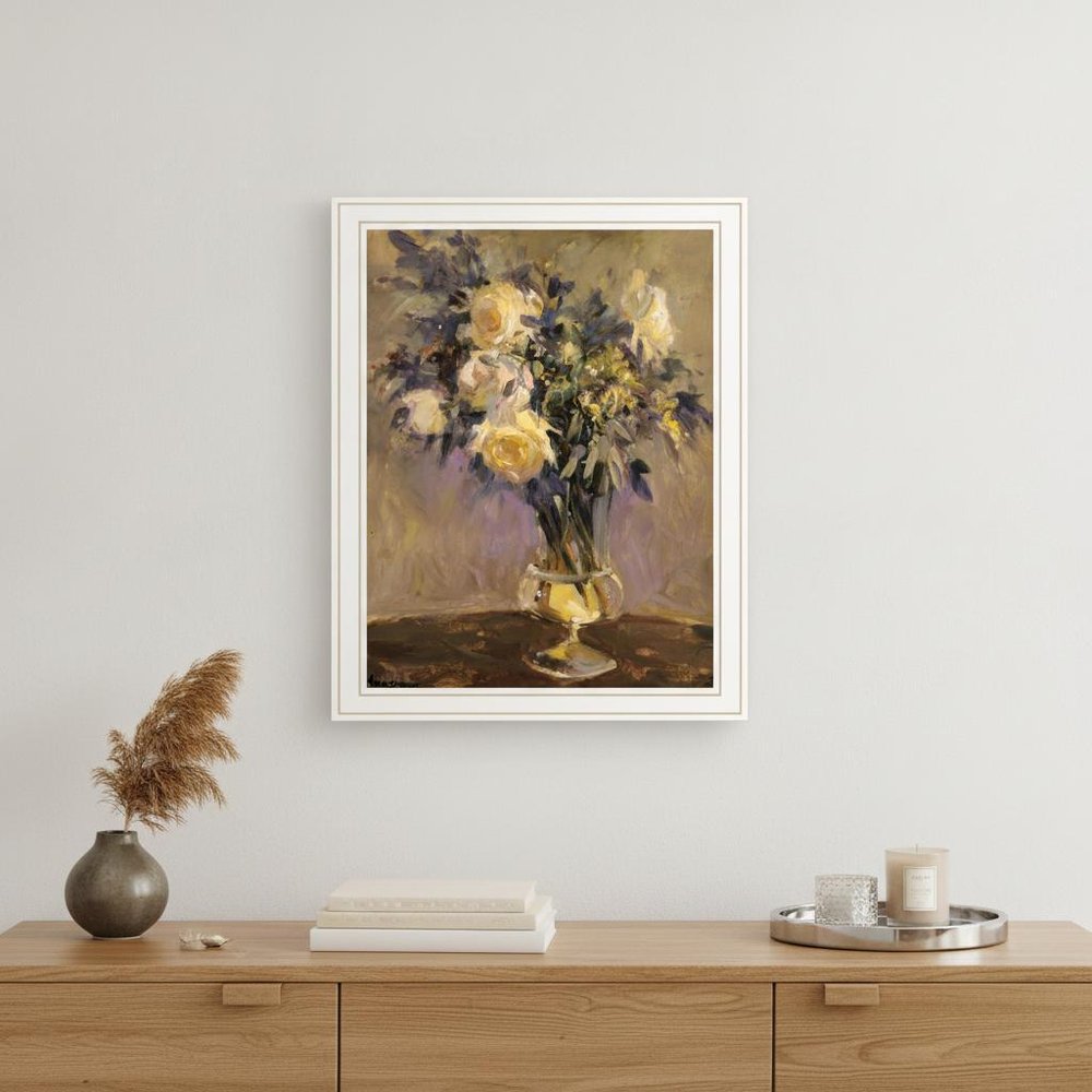 Evening Vase Black Framed Print Wall Art