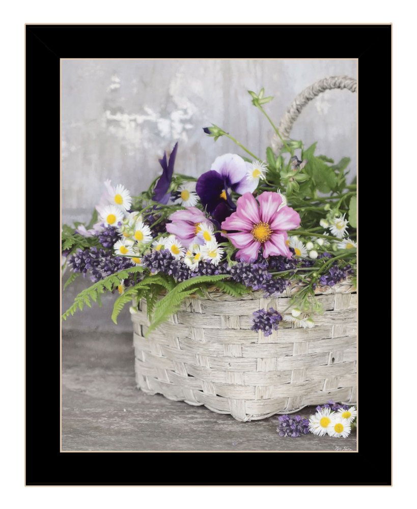 Fresh Garden Basket White Framed Print Wall Art