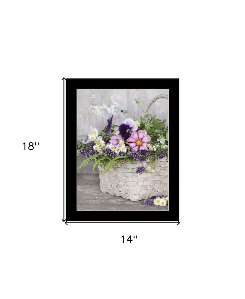 Fresh Garden Basket White Framed Print Wall Art