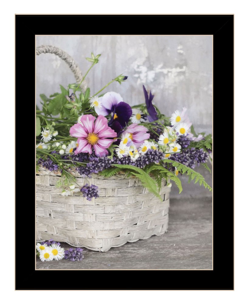 Fresh Garden Basket White Framed Print Wall Art