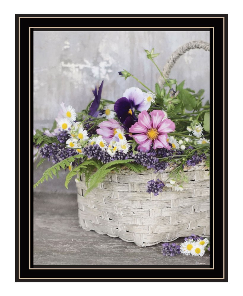 Fresh Garden Basket White Framed Print Wall Art