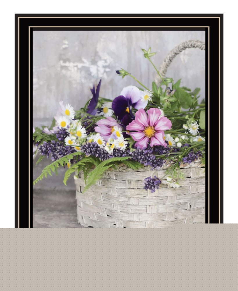 Fresh Garden Basket Black Framed Print Wall Art