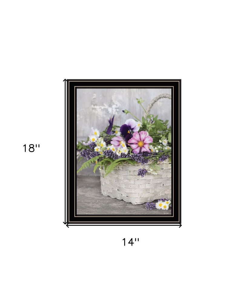 Fresh Garden Basket White Framed Print Wall Art