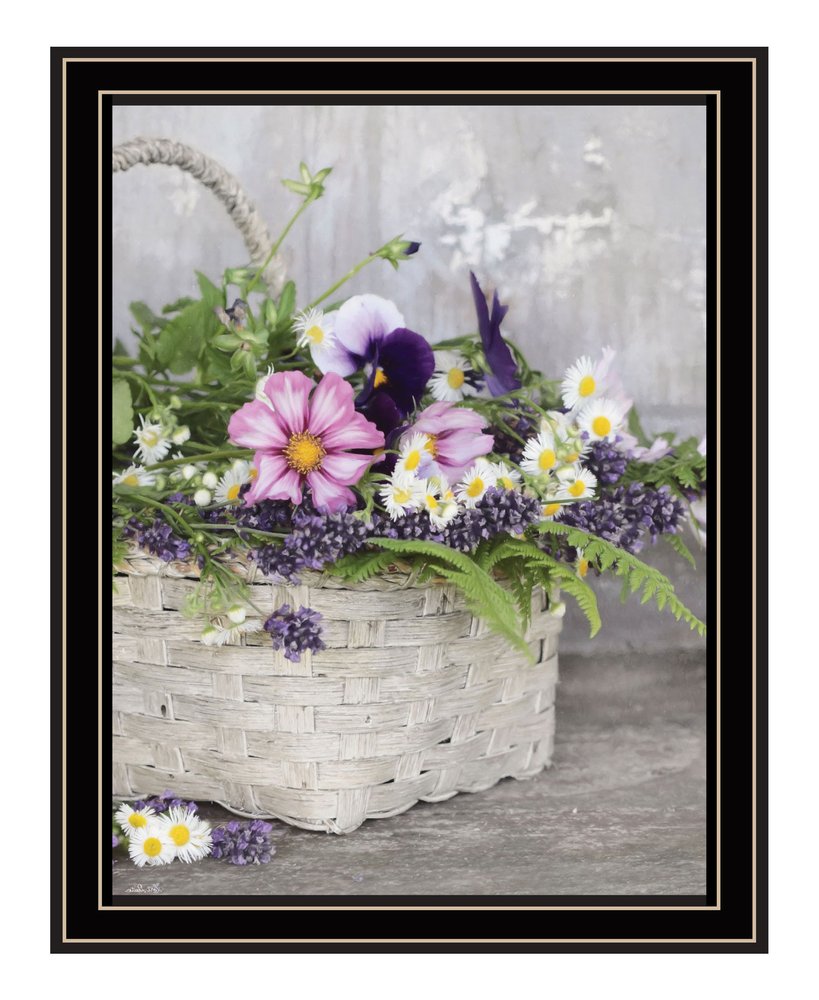 Fresh Garden Basket White Framed Print Wall Art