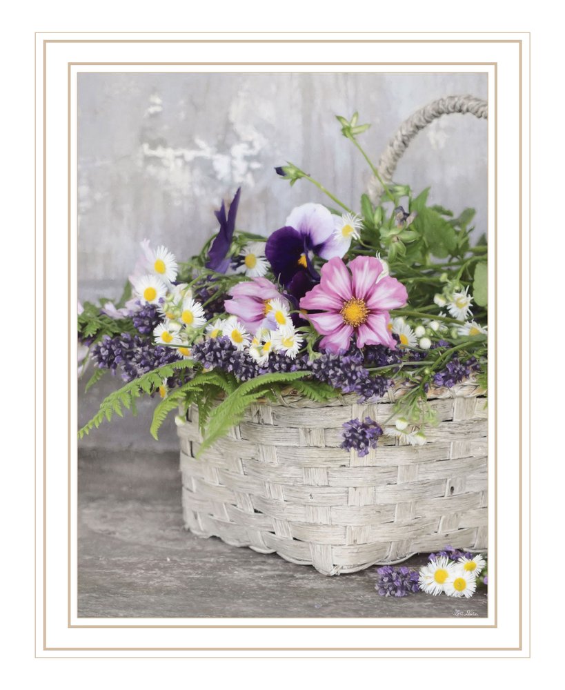 Fresh Garden Basket White Framed Print Wall Art