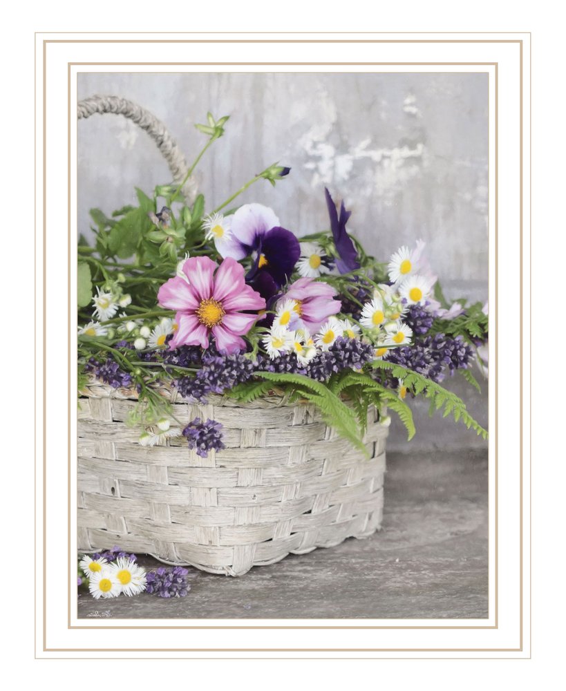 Fresh Garden Basket White Framed Print Wall Art