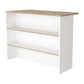 White and Natural 47" Kitchen Island With Storage