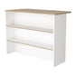 White and Natural 47" Kitchen Island With Storage