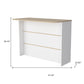 White and Natural 47" Kitchen Island With Storage