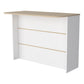 White and Natural 47" Kitchen Island With Storage