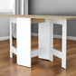 24" Brown And White Folding Sled Base Dining Table