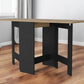 24" Wood Brown And Black Drop Leaf Trestle Base Dining Table