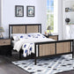 Black And Walnut Reversible Solid Wood Full Bed Frame