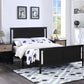 Black And Walnut Reversible Solid Wood Full Bed Frame