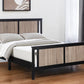 Black And Walnut Reversible Solid Wood Full Bed Frame