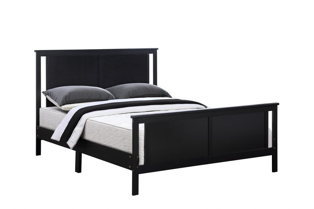 Black And Walnut Reversible Solid Wood Full Bed Frame