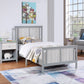 Gray And White Reversible Solid Wood Twin Bed Frame