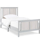 Gray And White Reversible Solid Wood Twin Bed Frame