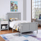 Gray And White Reversible Solid Wood Twin Bed Frame