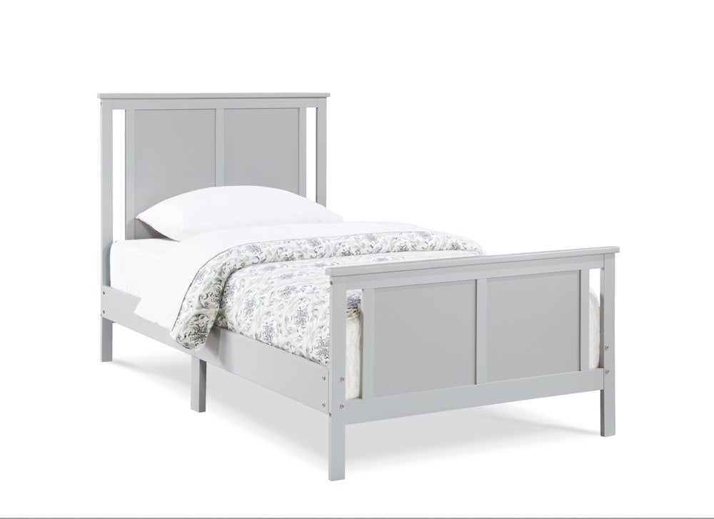 Gray And White Reversible Solid Wood Twin Bed Frame