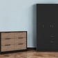 Two Piece Brown and Black Bedroom Set