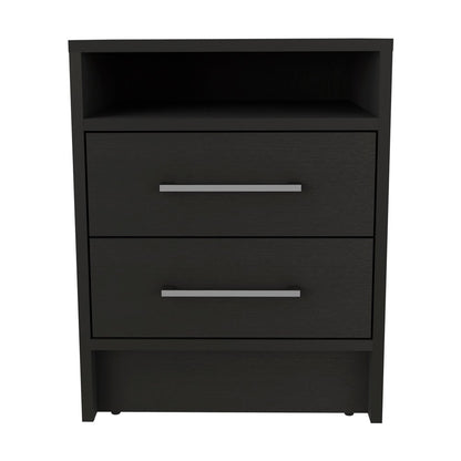 Two Piece Black and Gray Bedroom Set