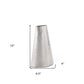 10" Silver Hammered Cone Aluminum Table Vase