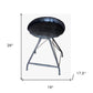 24" Gray Leather and Iron Low Back Counter Height Swivel Bar Chair