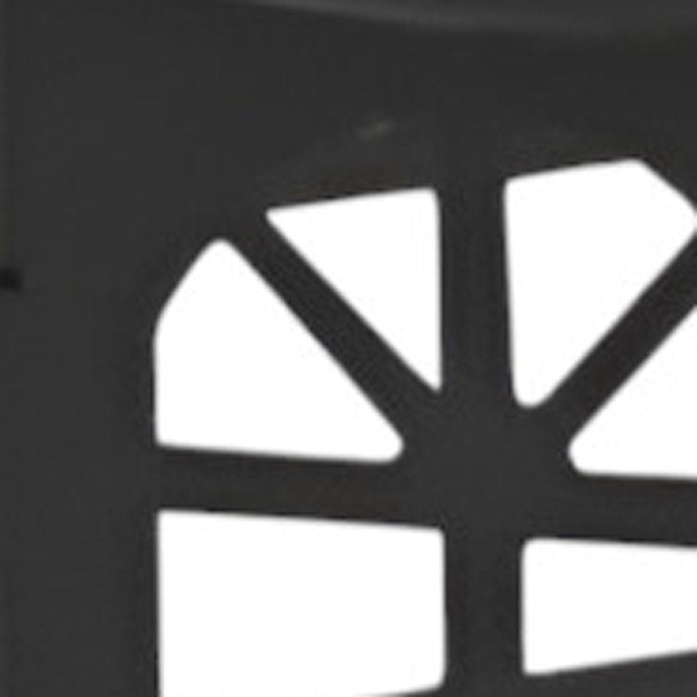 Set of Two Black Metal Celestial Tabletop Lantern Candle Holders