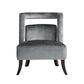 26" Gray and Black Velvet Tufted Side Chair