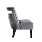26" Gray and Black Velvet Tufted Side Chair