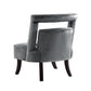 26" Gray and Black Velvet Tufted Side Chair