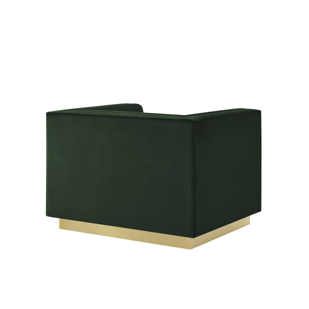 34" Hunter Green Velvet Tufted Club Chair