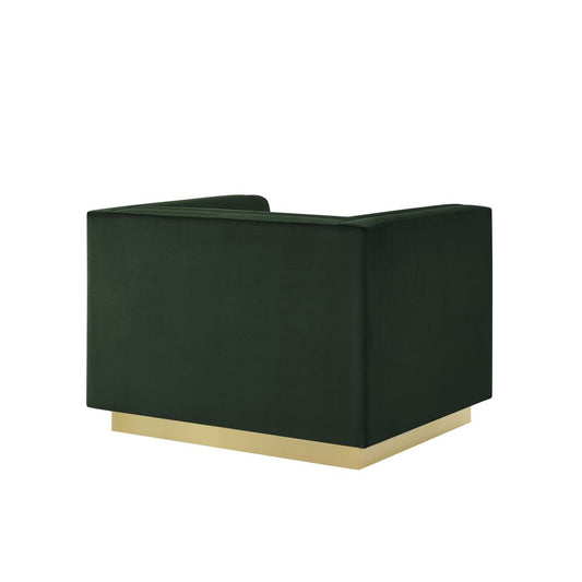 34" Hunter Green Velvet Tufted Club Chair