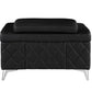 42" Black And Silver Top Grain Leather Club Chair