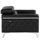 42" Black And Silver Top Grain Leather Club Chair