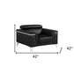 42" Black And Silver Top Grain Leather Club Chair