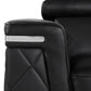 42" Black And Silver Top Grain Leather Club Chair