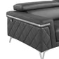 42" Gray And Silver Top Grain Leather Club Chair