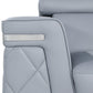 42" Light Gray And Silver Top Grain Leather Club Chair