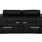 73" Black And Silver Metallic Top Grain Leather Loveseat