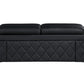 70" Black And Silver Metallic Top Grain Leather Loveseat