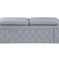 70" Light Blue And Silver Metallic Top Grain Leather Loveseat