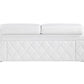 70" White And Silver Metallic Top Grain Leather Loveseat
