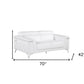 70" White And Silver Metallic Top Grain Leather Loveseat