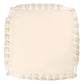 18" Beige Cotton Cube Striped Pouf Ottoman