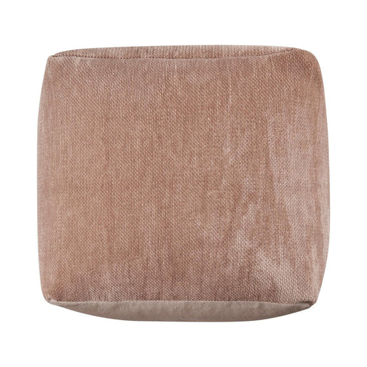 18" Gray Chenille Cube Pouf Ottoman