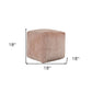 18" Beige Chenille Cube Pouf Ottoman