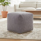 18" Beige Chenille Cube Pouf Ottoman