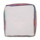 18" Red And Black Cotton Cube Striped Pouf Ottoman